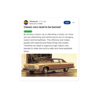 Reddit Activism F*ck Cars - Bubble-free sticker